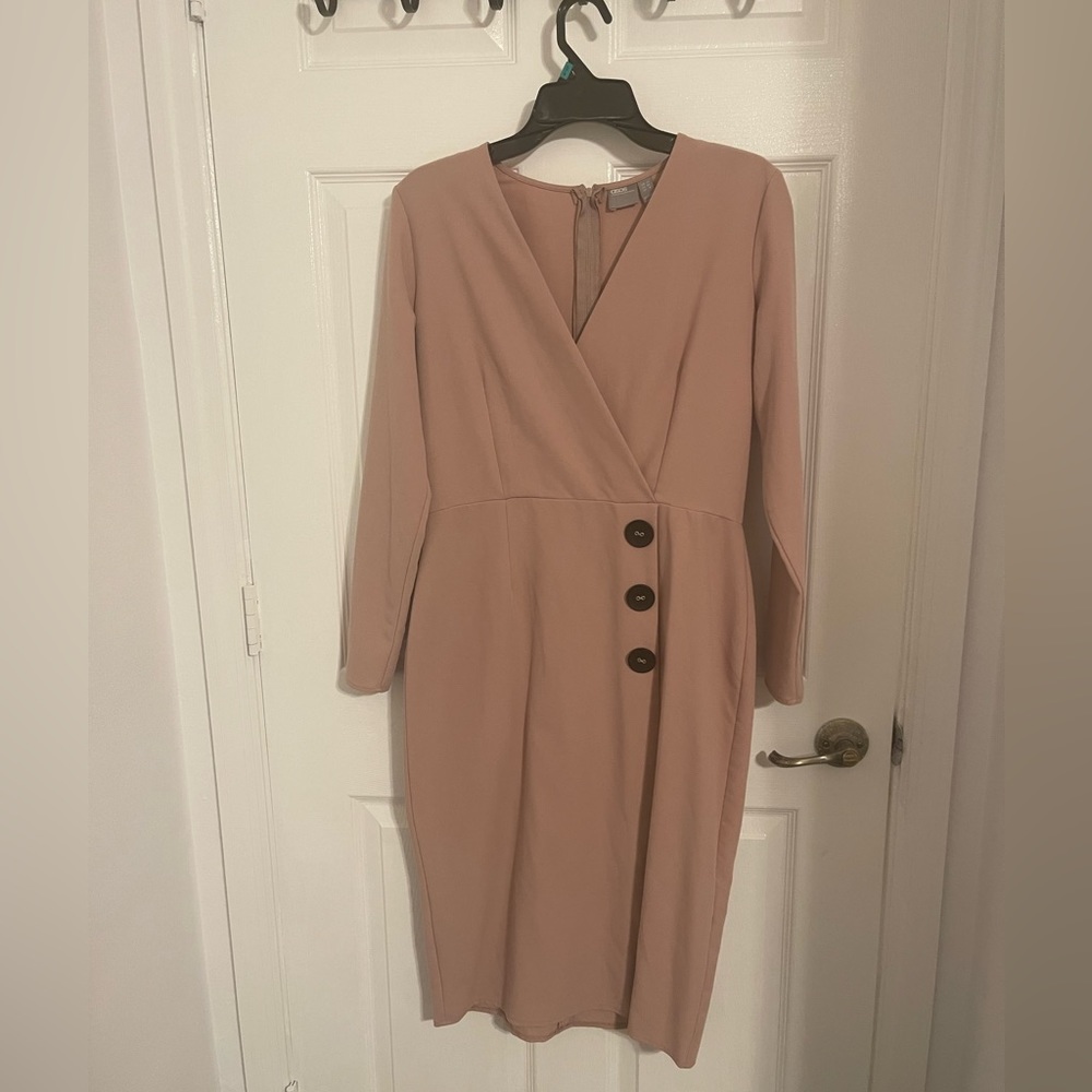 ASOS-Nude Pink Dress-Size US 8